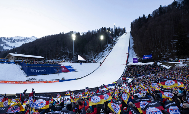 Die Skiflug-Schanze in Oberstdorf