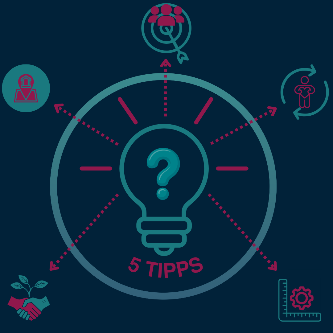 5 Tipps in Icones dargestellt